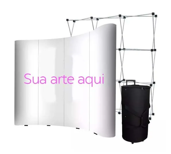 Painel Pantográfico - Backdrop - USADO com Case rígida com rodas para transporte fácil