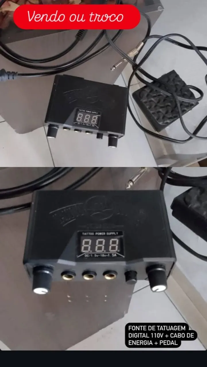 Fonte para máquina de tatuagem 110v + pedal