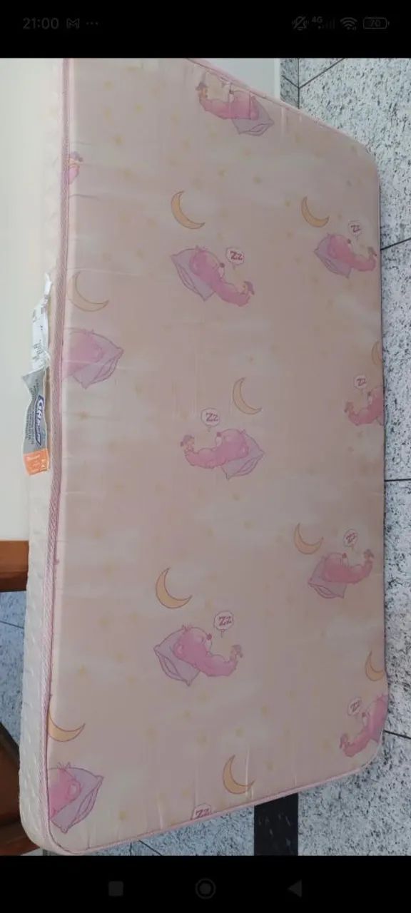 Berço Cama Vitoriano Branco com capitone - Imaza Moveis (Acompanha Colchão Gazin) - Foto 6