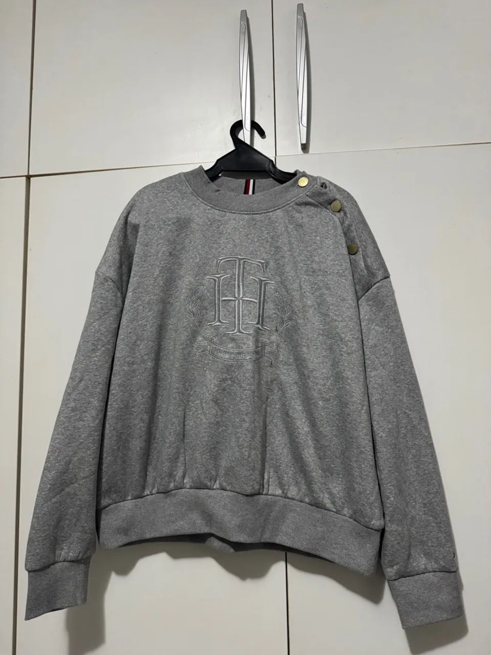 Blusa de Moletom Cinza Tommy Hilfiger