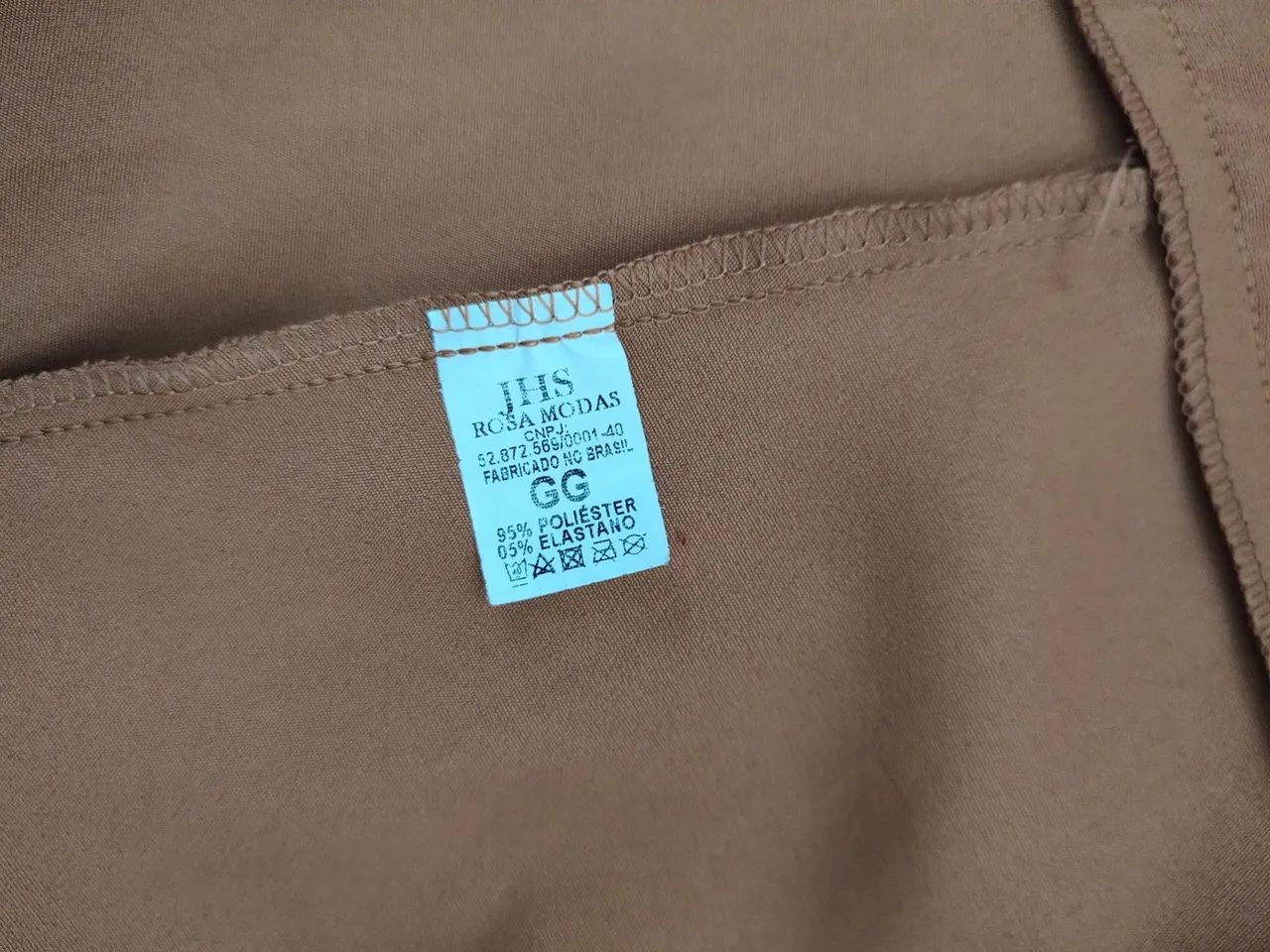 Short de Sarja Bege com Detalhes ...Usado Uma vez  - Foto 3