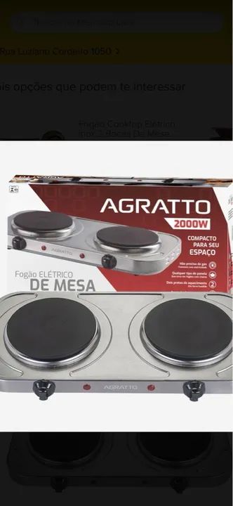 Fogão Elétrico 2 bocas de mesa 220v Agratto - Foto 4