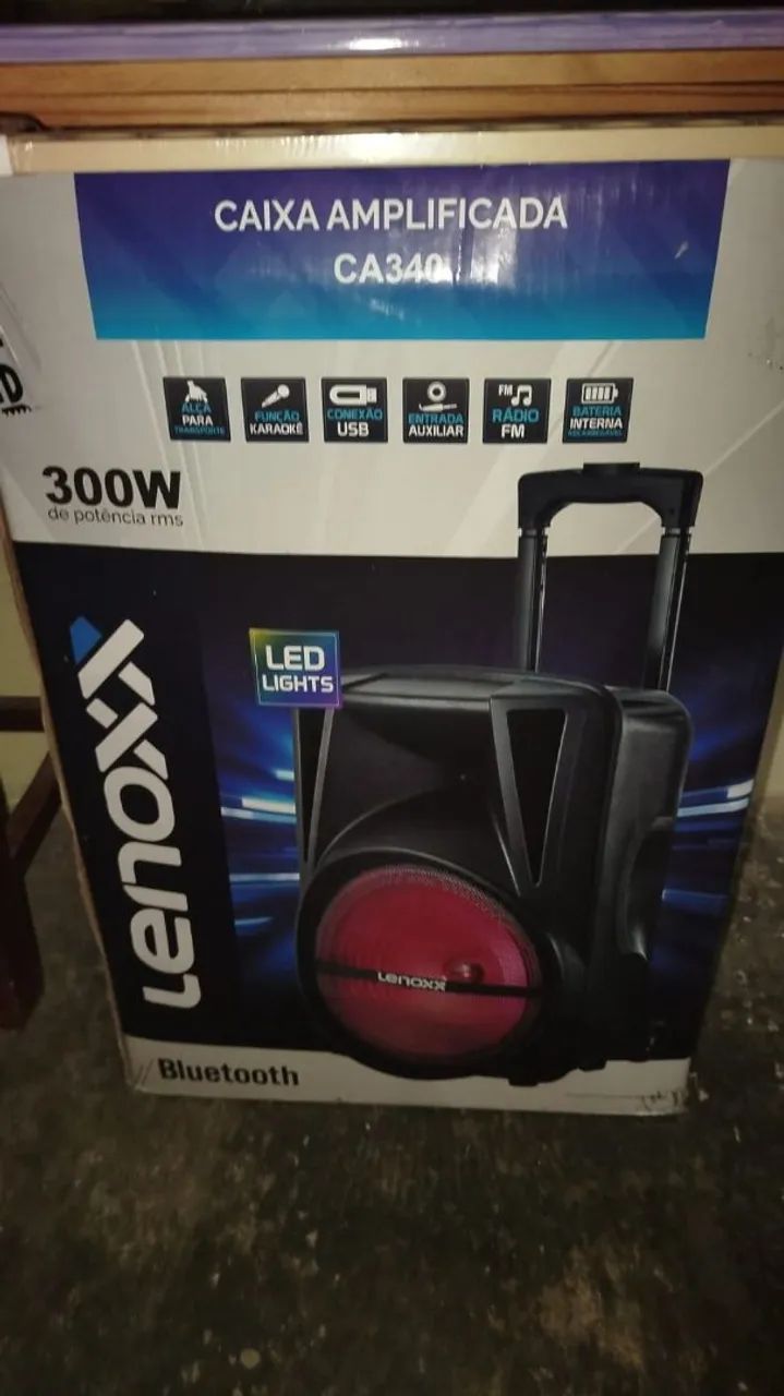 Caixa de Som Lenoxx 300W Bluetooth - Foto 2