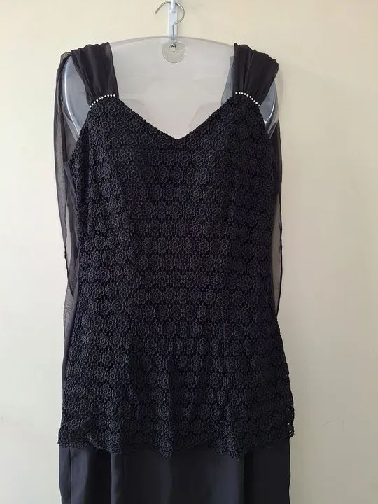 Vestido Longo Preto com guipir  - Foto 2