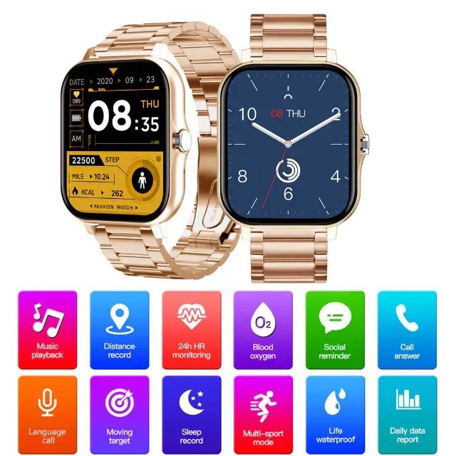Xiaomi Smartwatch Square Relógio Mulher Homem Discagem Por Toque Chamadas Música Smartcloc