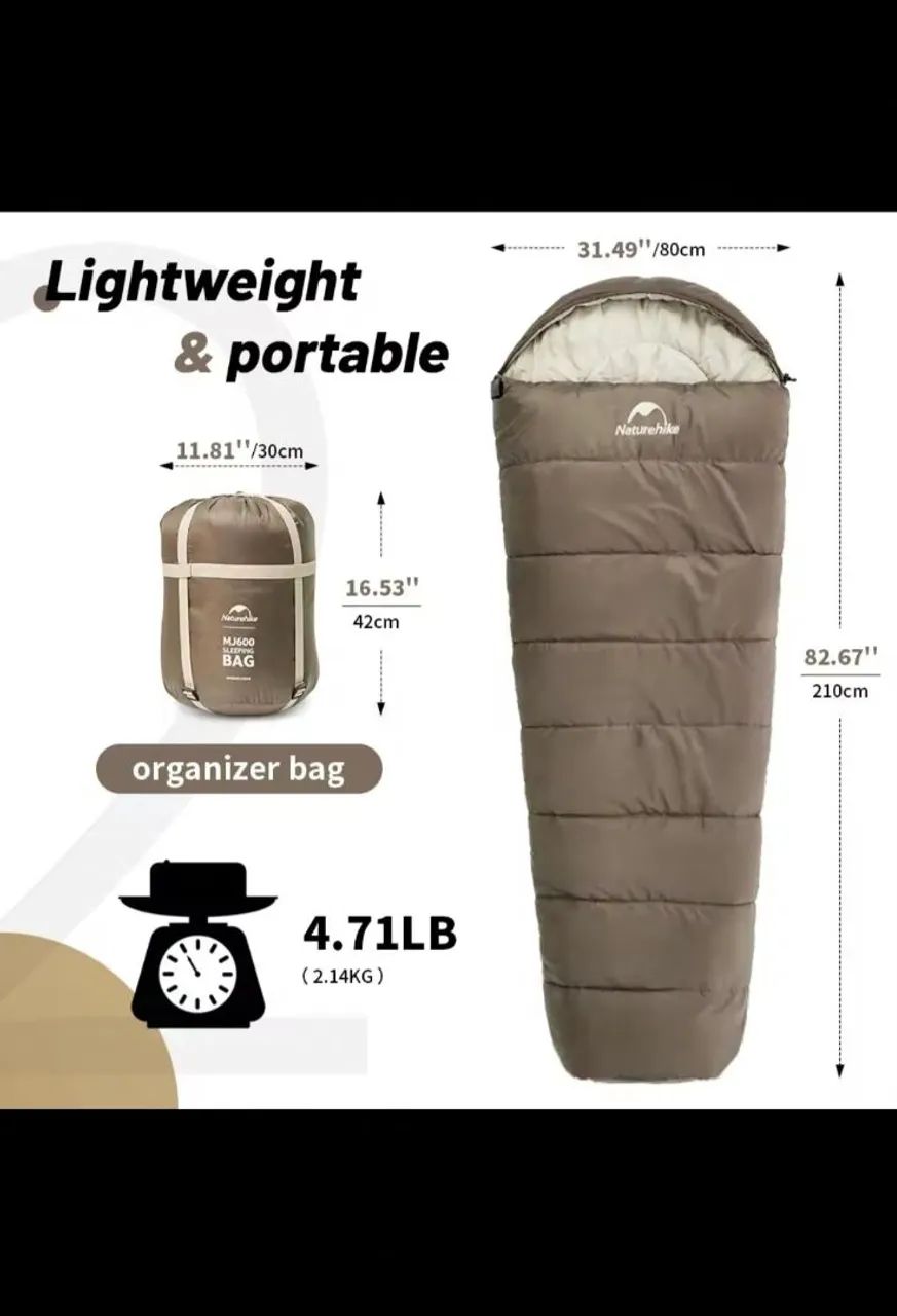 Saco de Dormir Naturehike Mummy Cotton MJ600 -5ºC | -12ºC - Foto 2