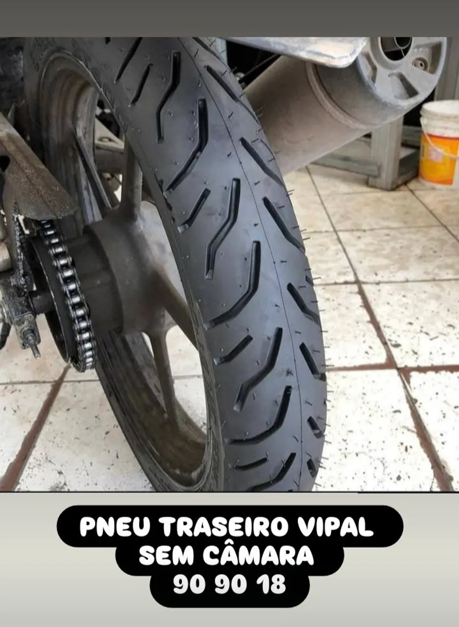 Pneu Traseiro Vipal fan Titan factor 90/90-18 Sem Câmara