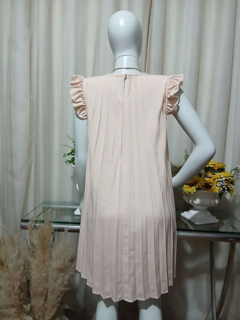 Vestido feminino plissado sem mangas - Foto 2