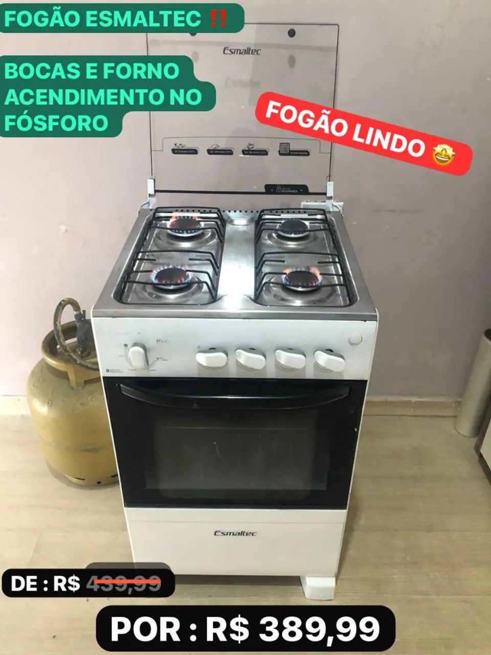 Fogão Esmaltec 4 bocas 