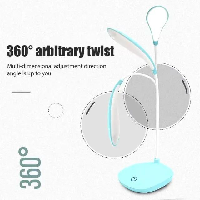 Luminária  de Mesa Flexível Sem Fio Led Leve Dobrável Portátil Leitura - Foto 5