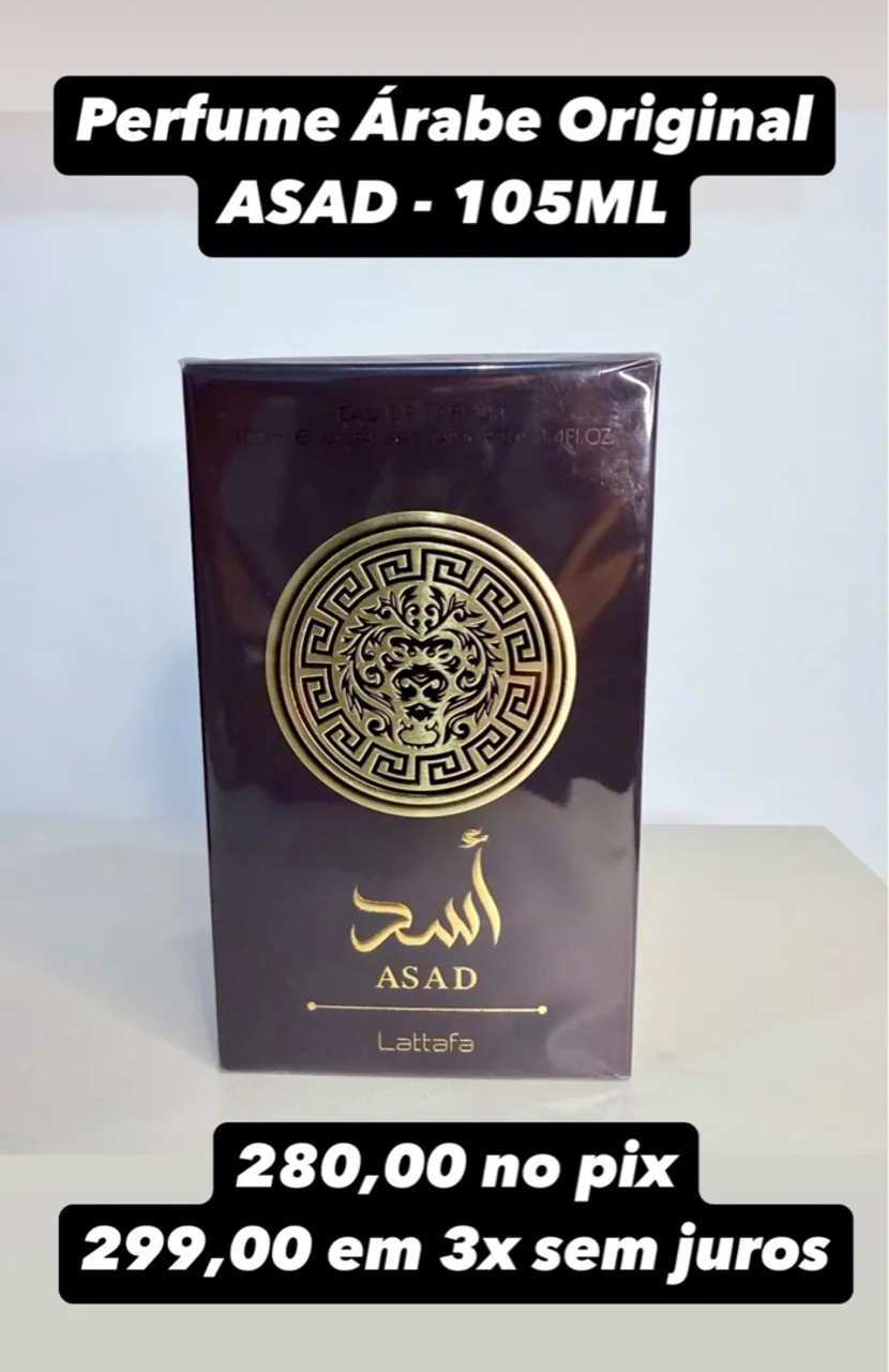 Perfume Árabe Asad Lattafa Original 105ml