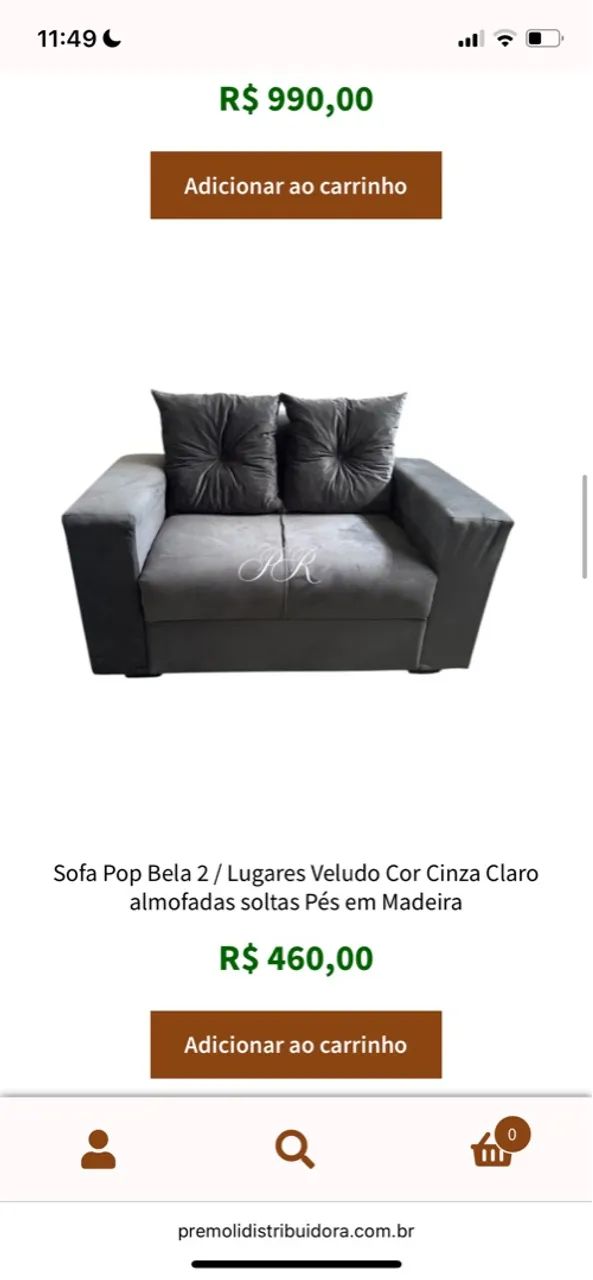 Sofá Pop Bela 2 Lugares Veludo Cor Marrom - Foto 2