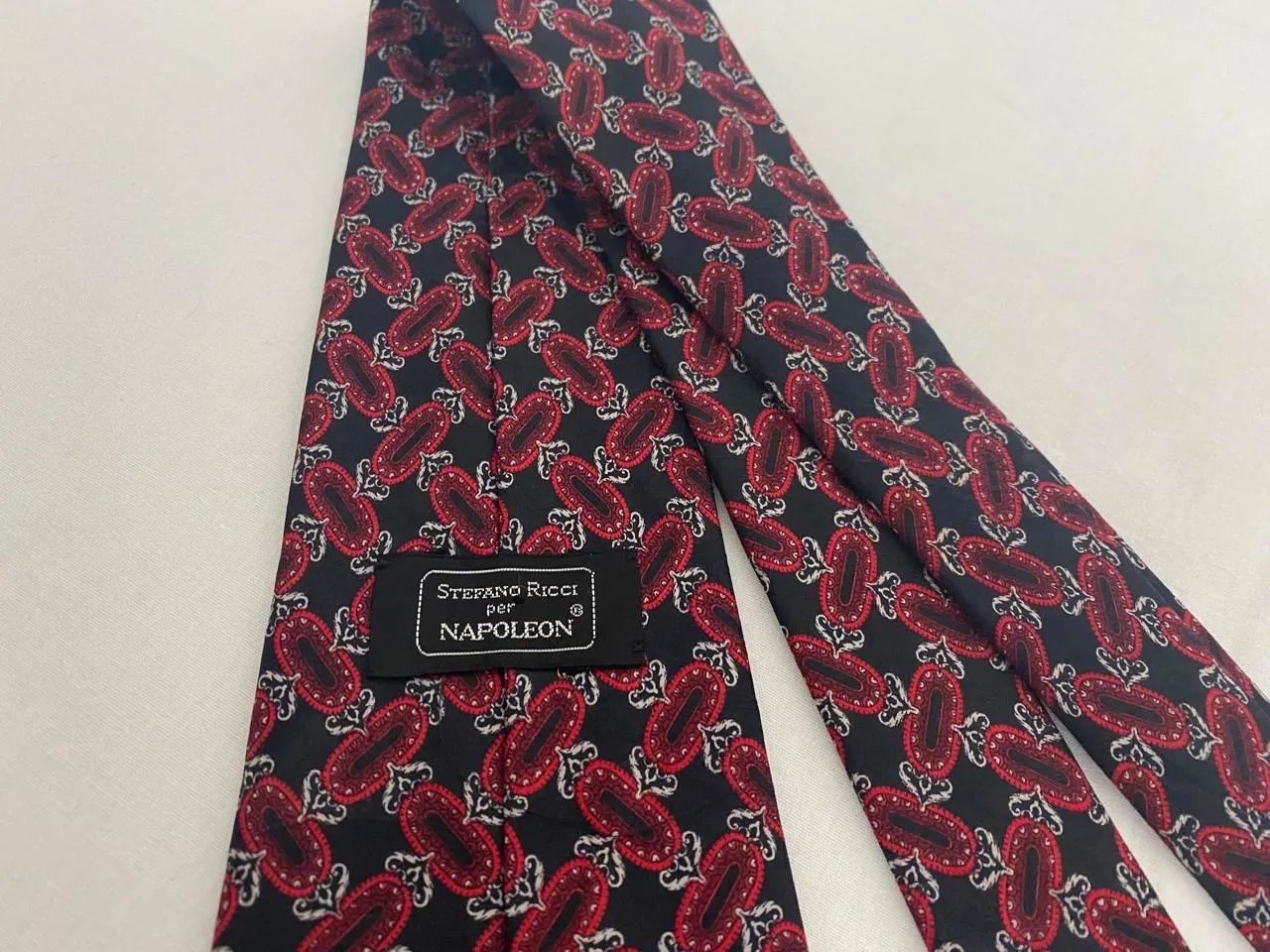 Gravata Stefano Ricci / Napoleon Preta Estampada Bom Estado - Foto 4