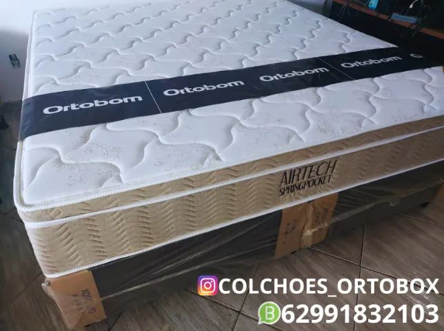 Base e Colchão Queen size airtech da ortobom 