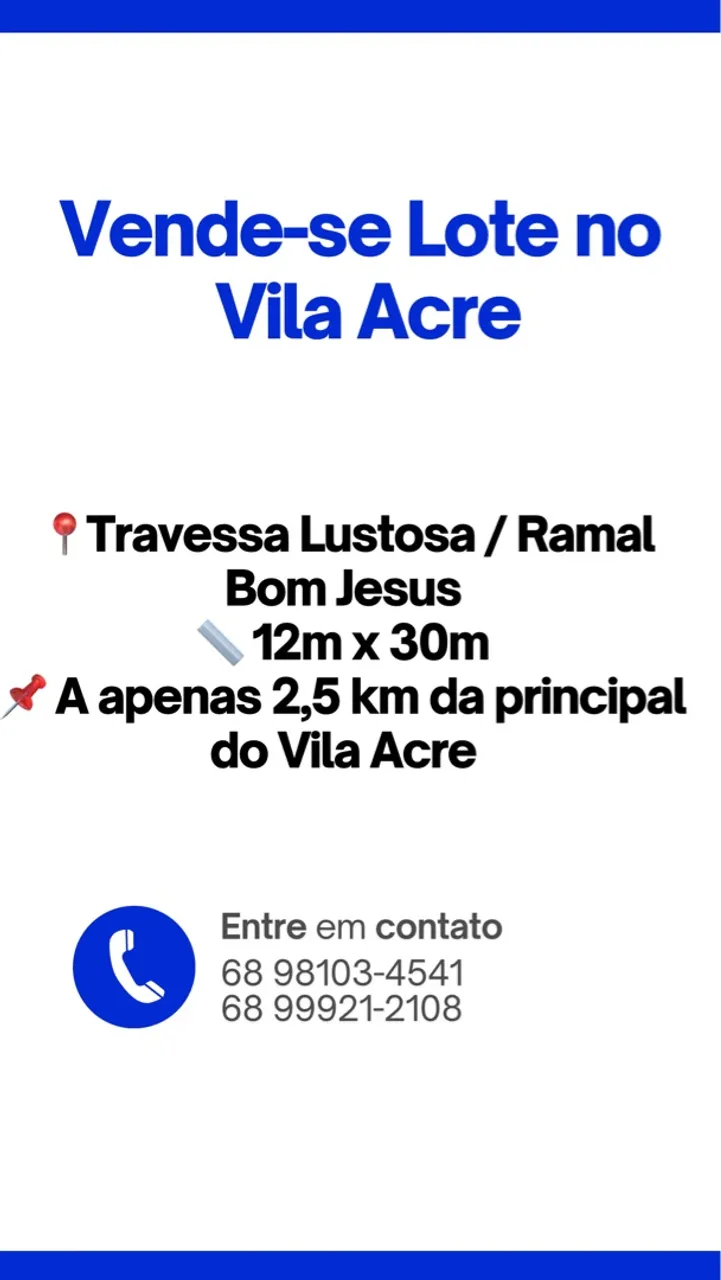 Lote no Vila Acre