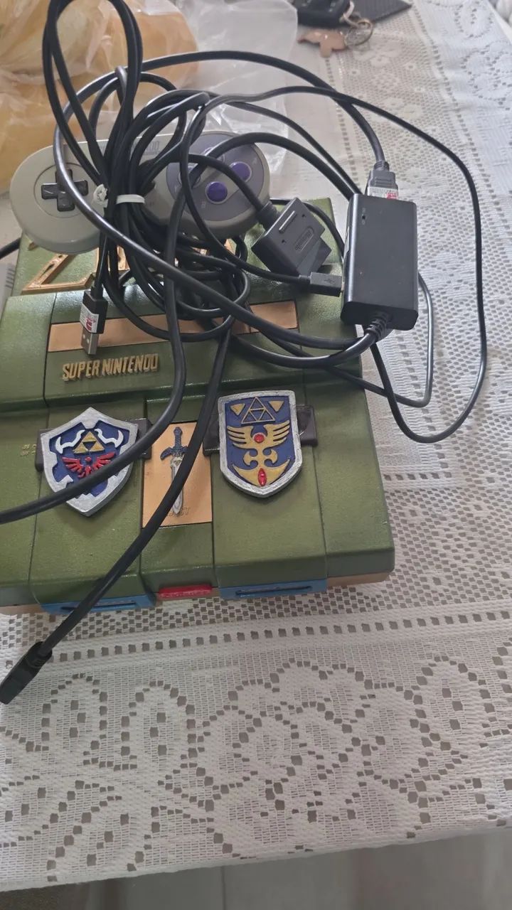 Super Nintendo customizado Zelda com jogos - Foto 2