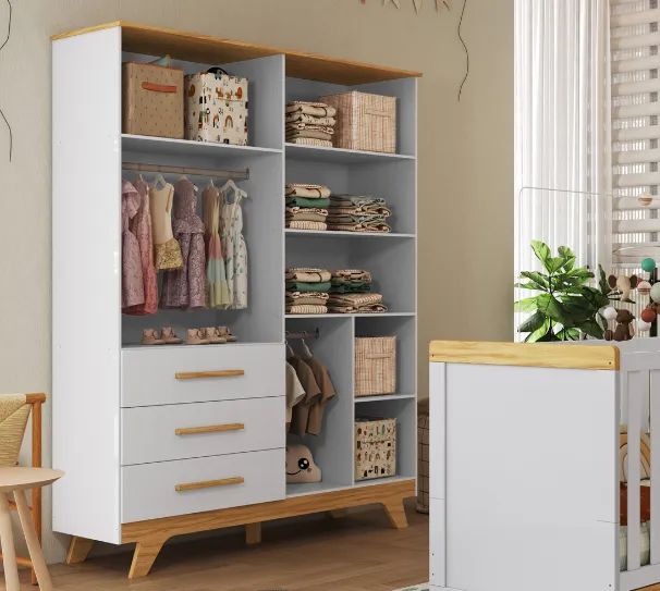 Roupeiro Infantil Retro Lisa Peroba, 100% MDF  - Foto 3