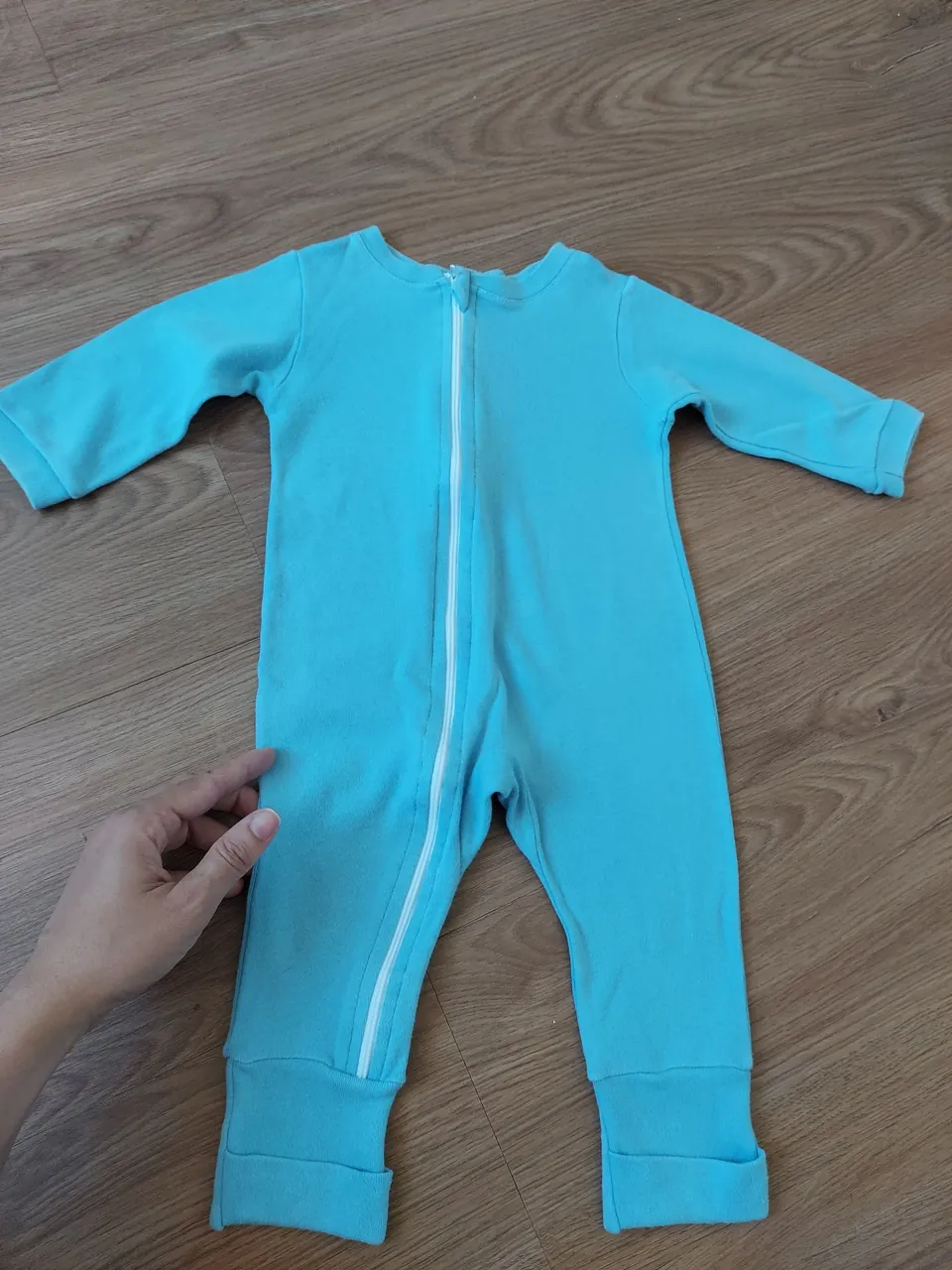 Macacão Bebê Azul com Zíper