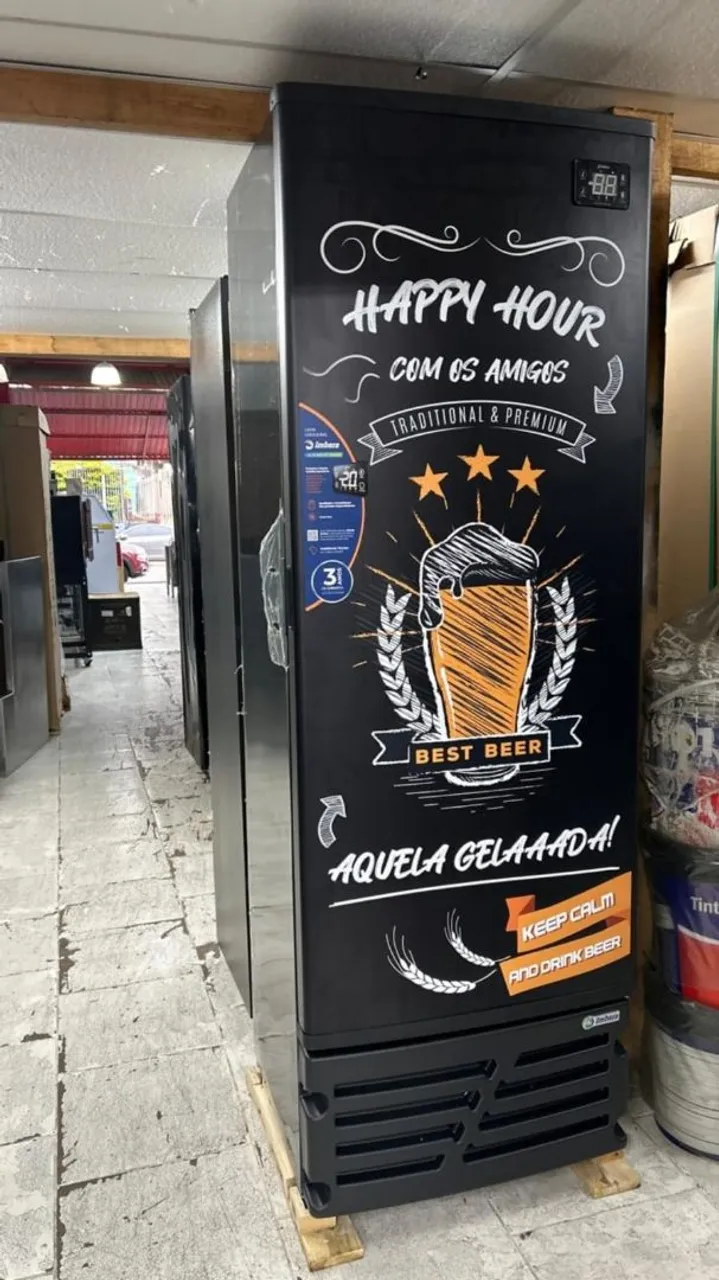 Cervejeira Industrial Porta adesivada happy hour 454L imbera - Marcos