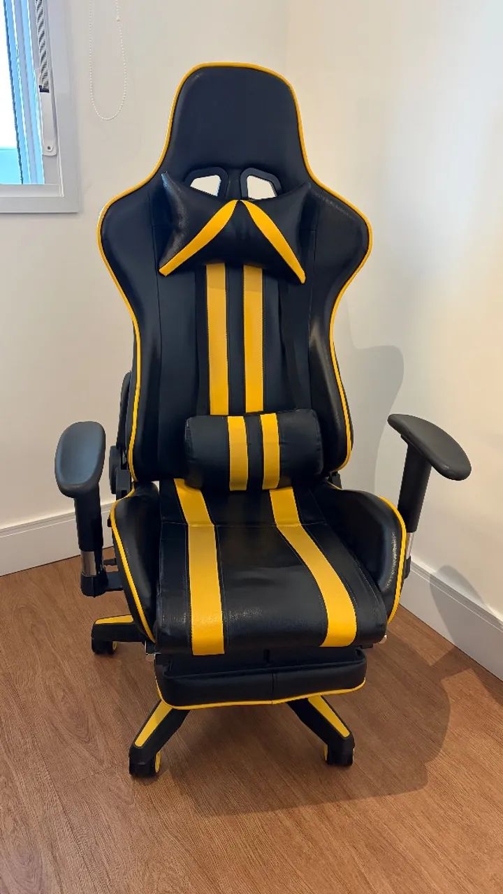 Cadeira Gamer Legends Preta e Amarela - Confortável e Conservada