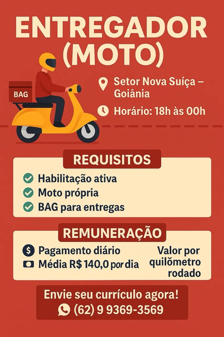 Últimas 5 Vagas! Entregador de Delivery - Comece Imediato!