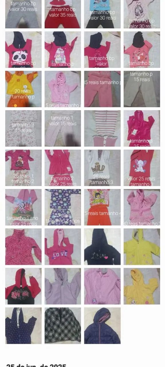 Lote de roupas de inverno valor e tamanho nas fotos 1