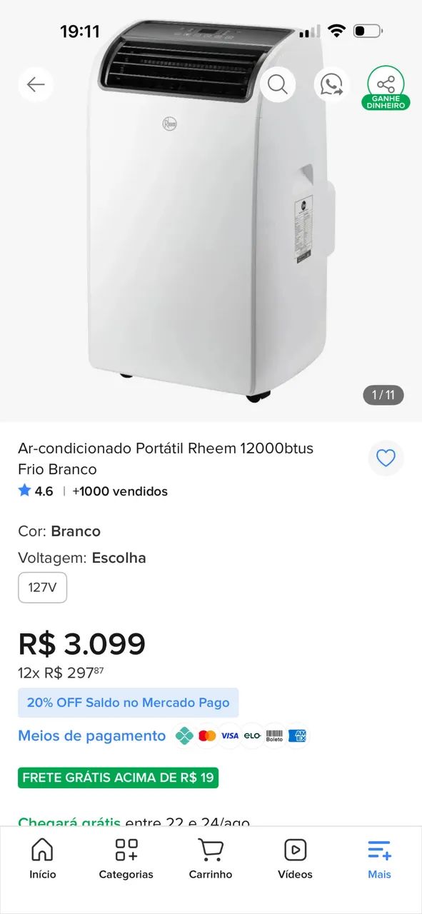 Ar condicionado 110v