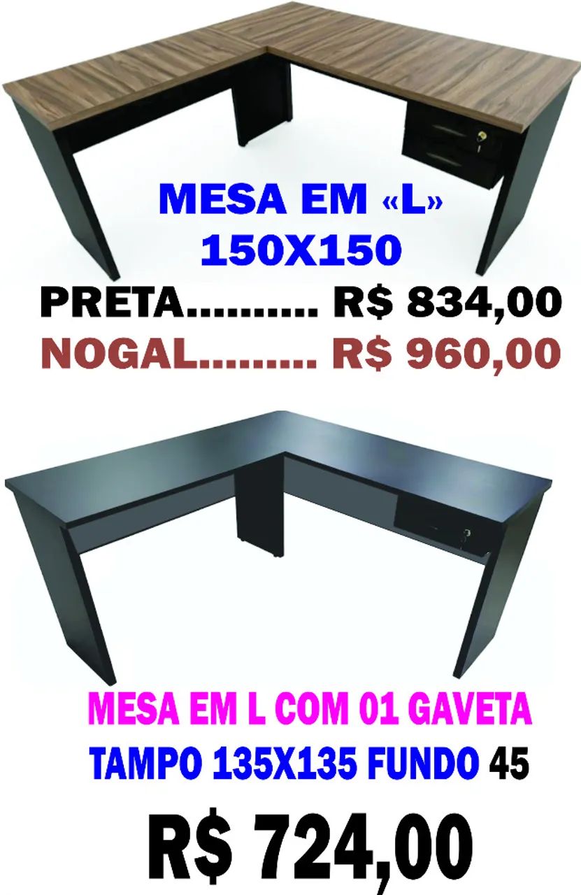 Mesa Escritório Escrivaninha - Nova - Tampo MDF - Ap de 250.oo - PROMOÇÃO - Foto 4