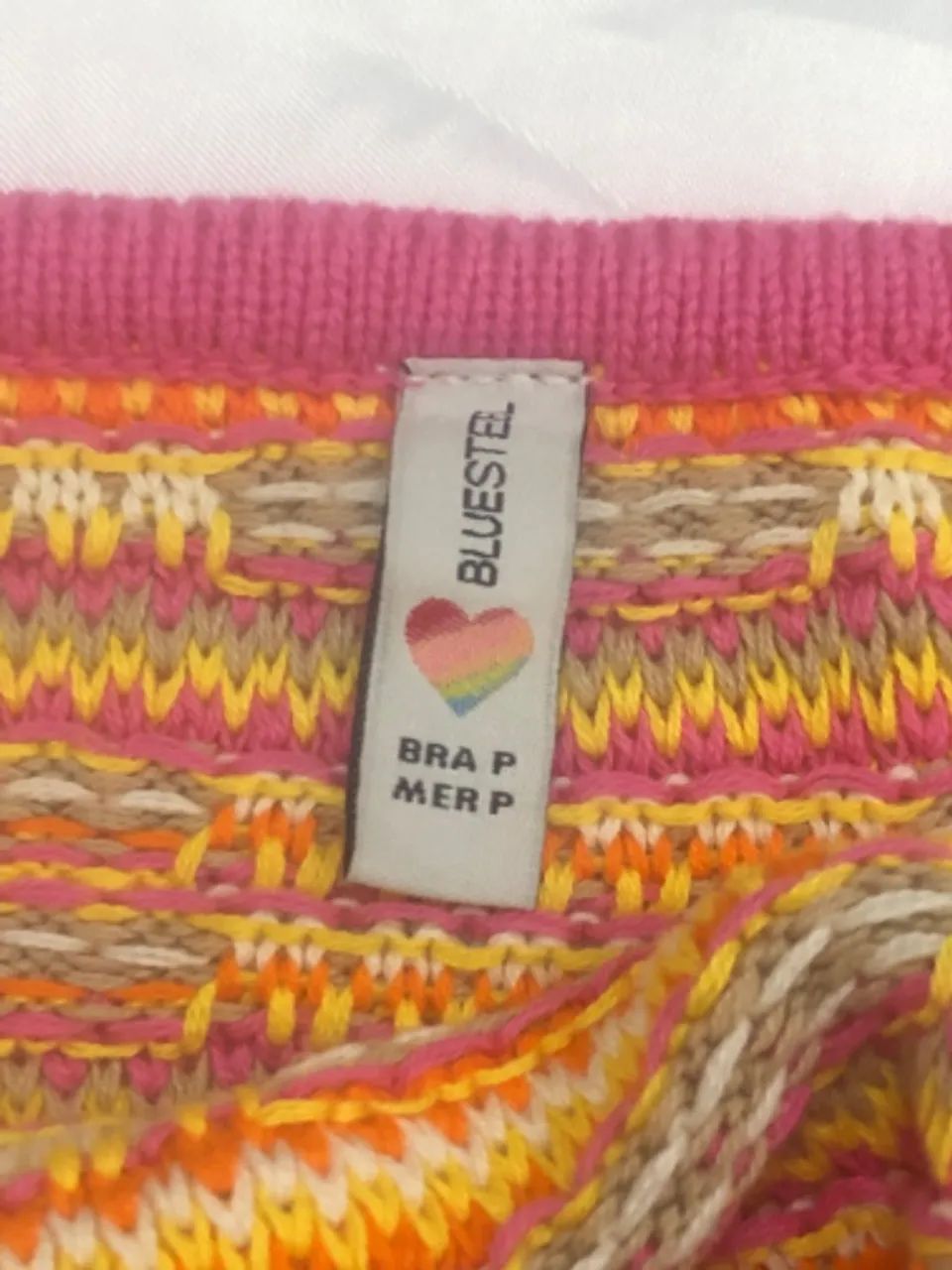 crooped de tricô rosa e amarelo - Foto 3