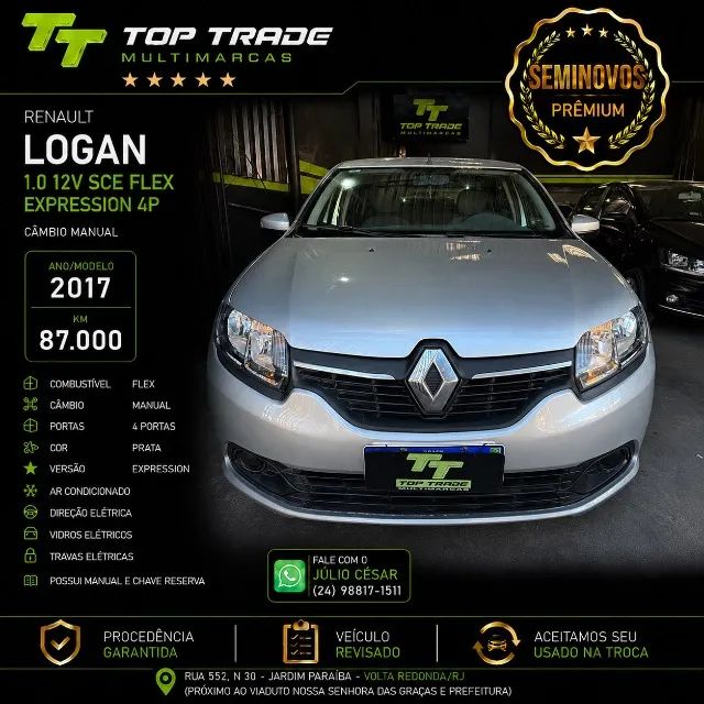 Renault Logan Expression Flex 1.0 12V 4P 2017 - Foto 3