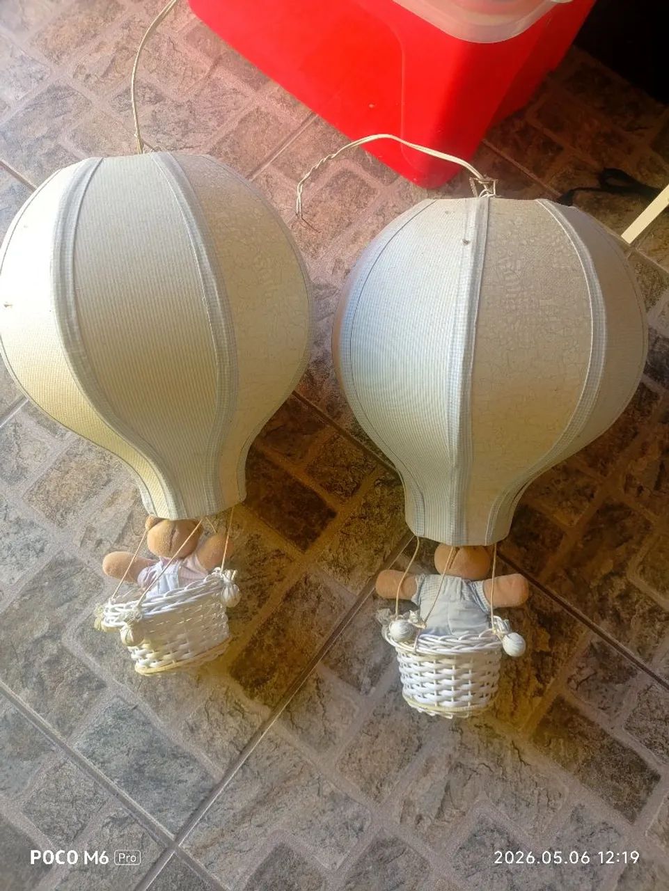 2 luminárias Balão infantil com ursinho