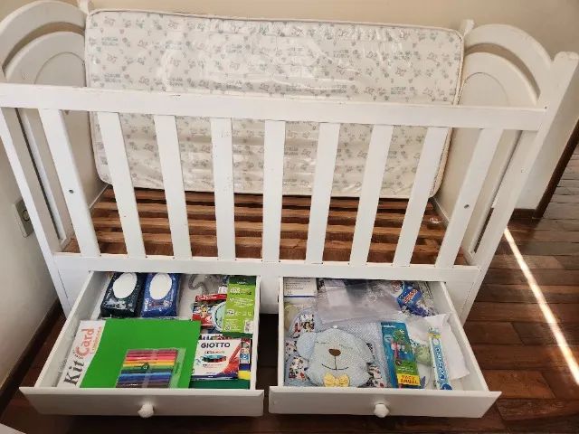 berço em madeira -  juntamente com berco SEM CUSTO: Dossel de parede + véu longo + colchao - Foto 6