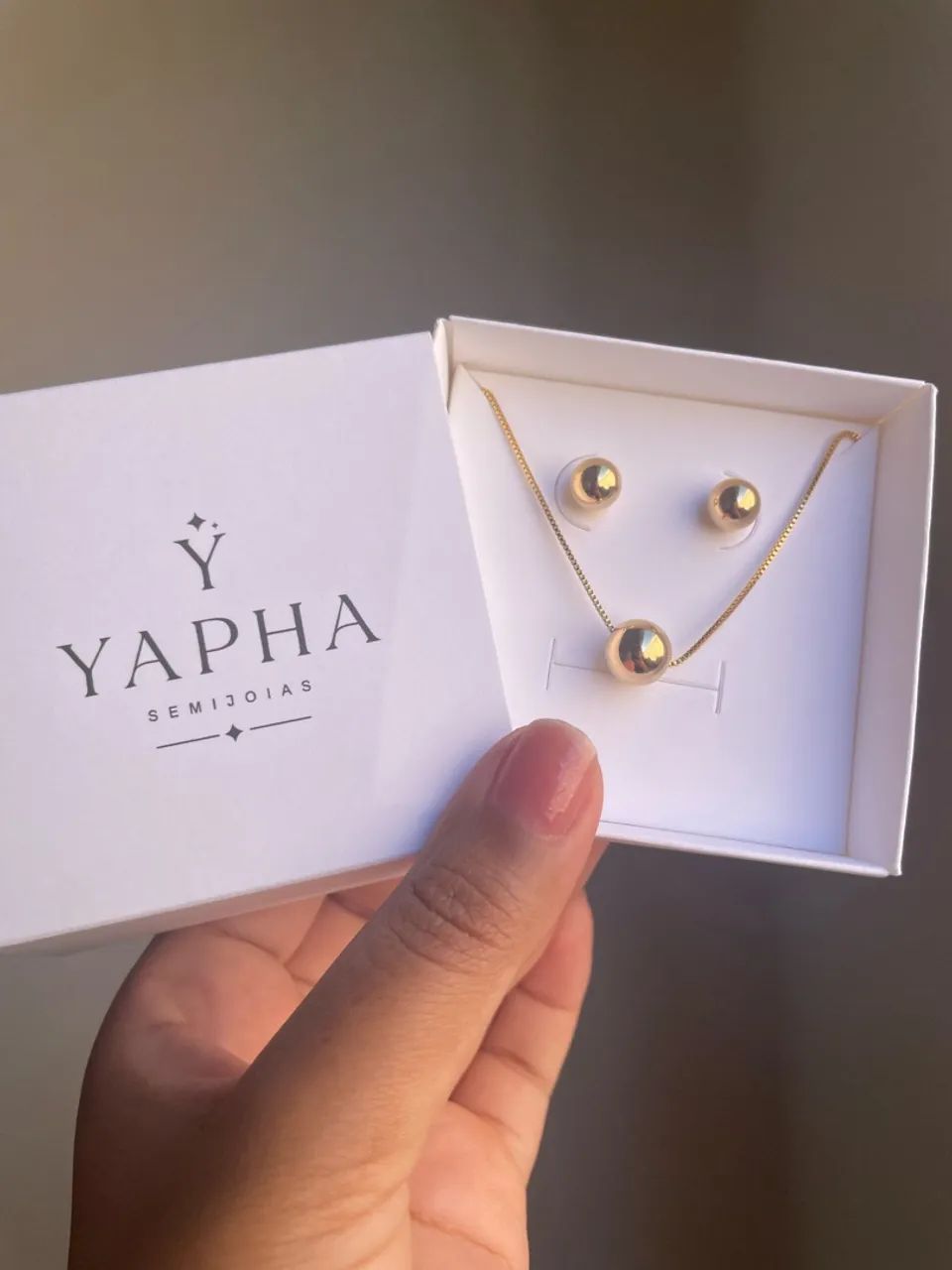 Conjunto Esfera ouro 18k - Foto 2