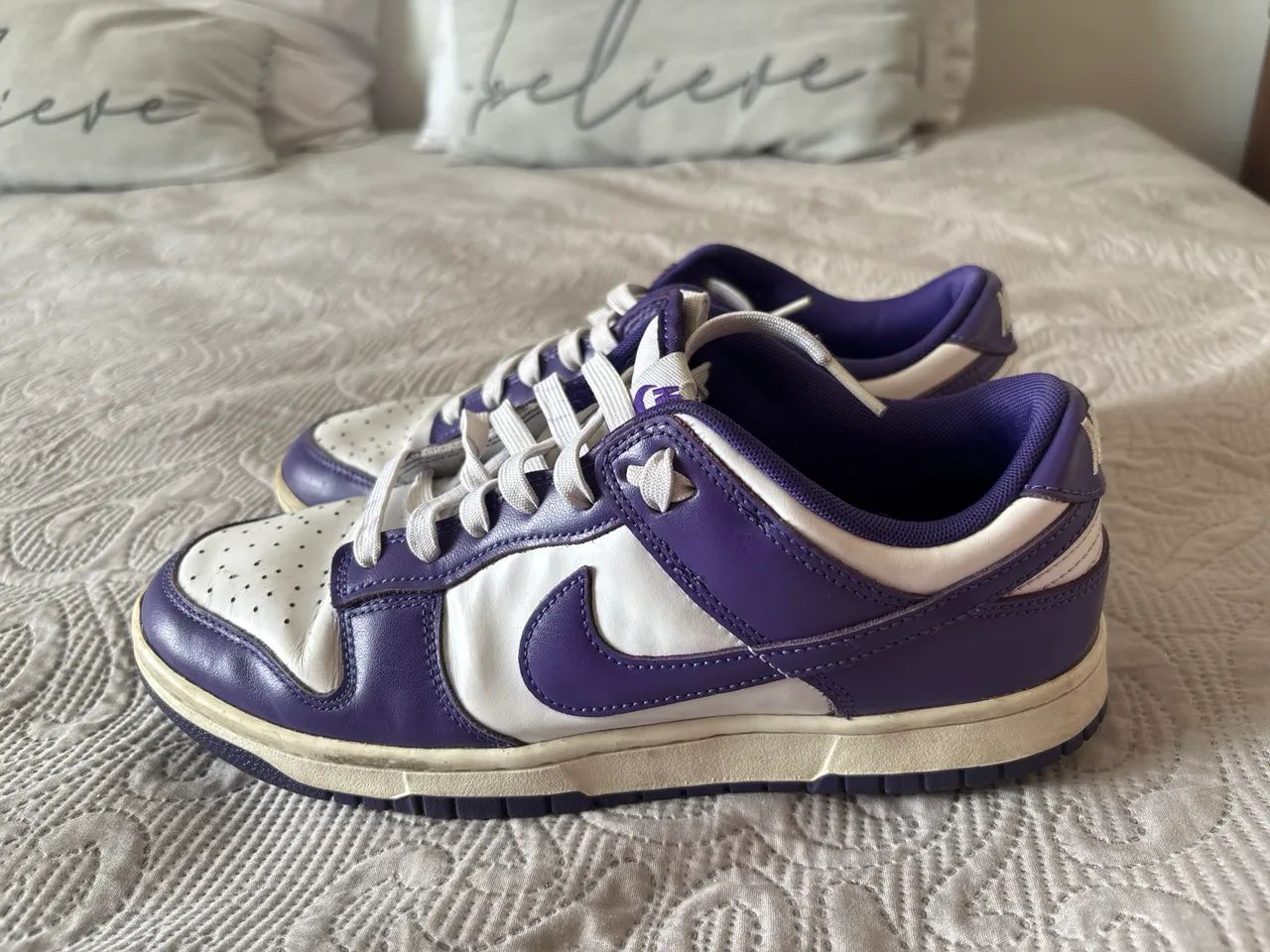 Tênis Nike Dunk Low Court Purple Roxo e Branco Original  - Foto 2