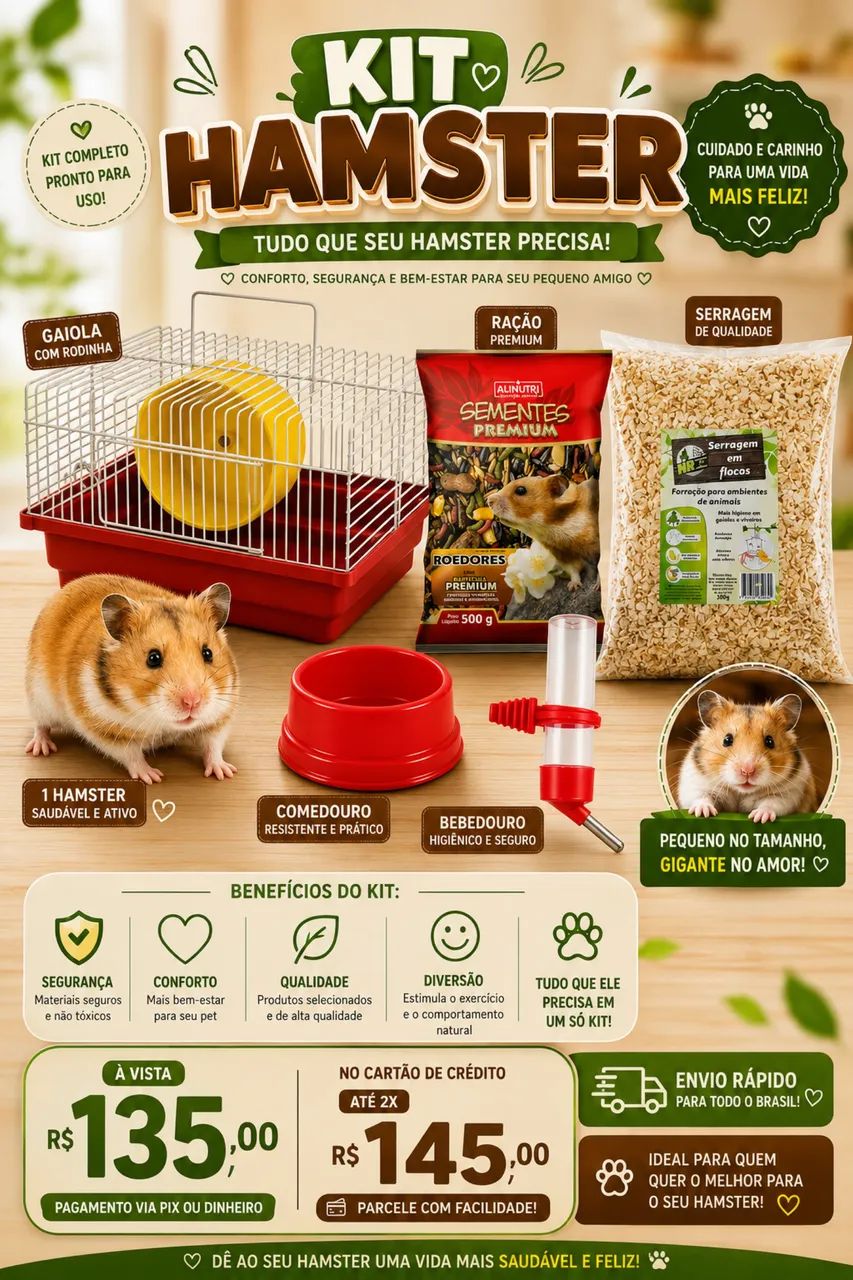 Kit Hamster Anão russo 