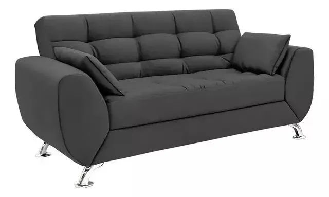 Sofá 2 Lugares Larissa Suede Cinza - Modern