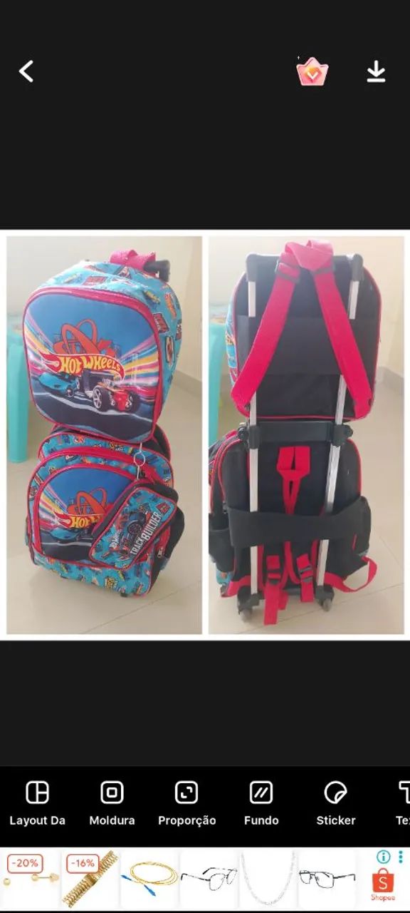 Mochila kit com 3 usada conservada 65 reais retirada setor o  - Foto 3