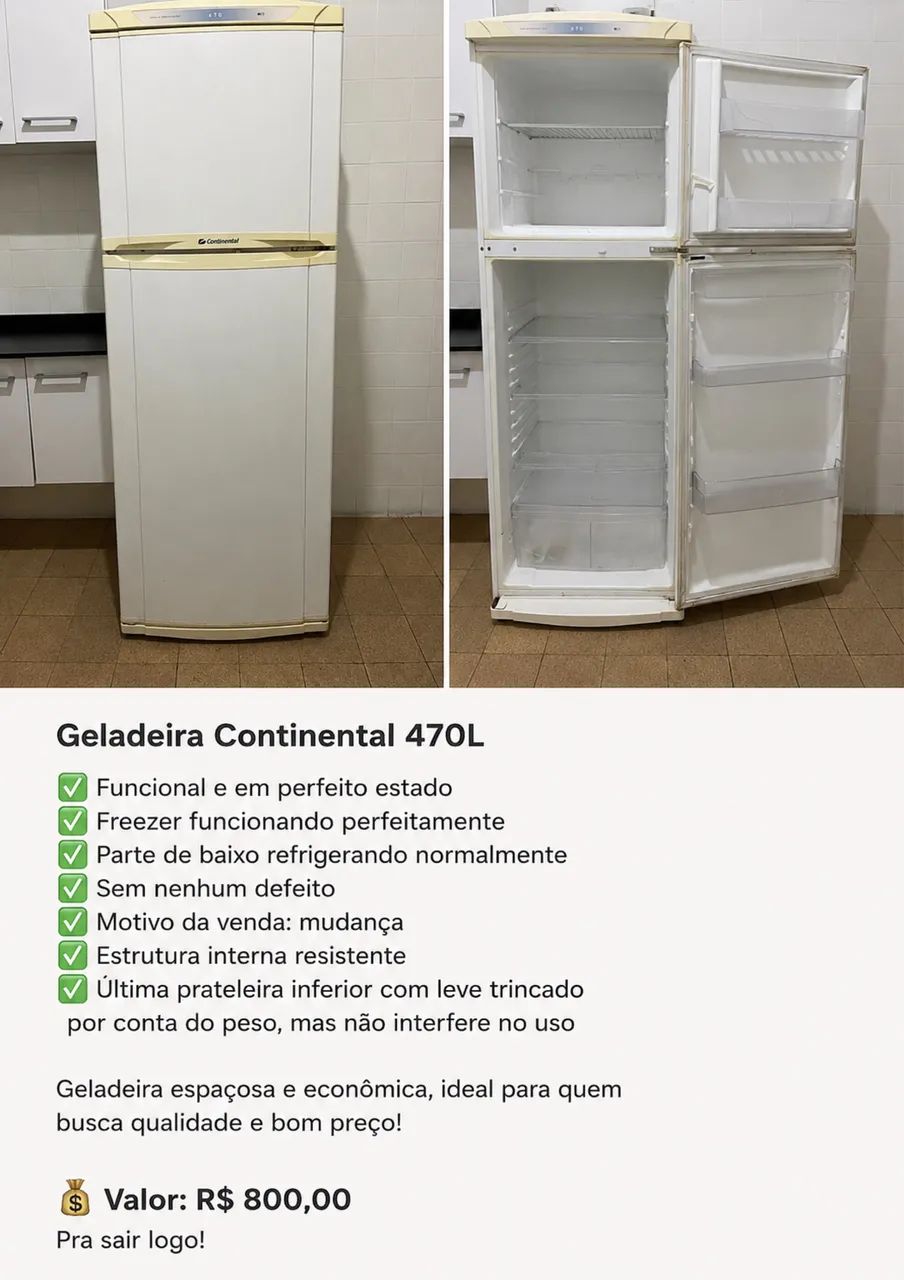 Geladeira Continental 