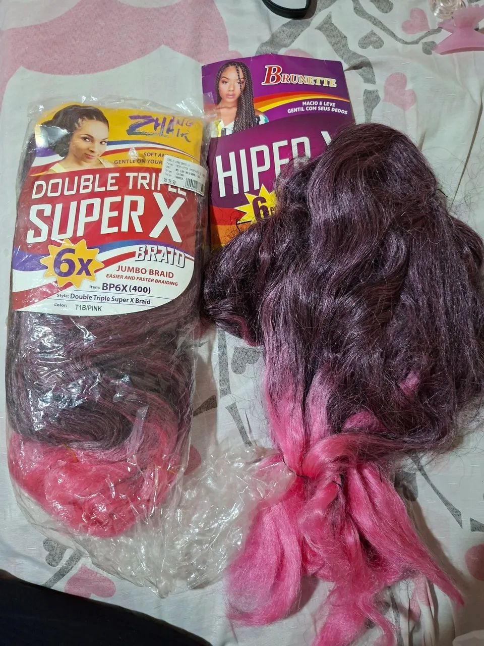 JUMBO PARA TRANÇA PRETO / ROSA - Foto 3