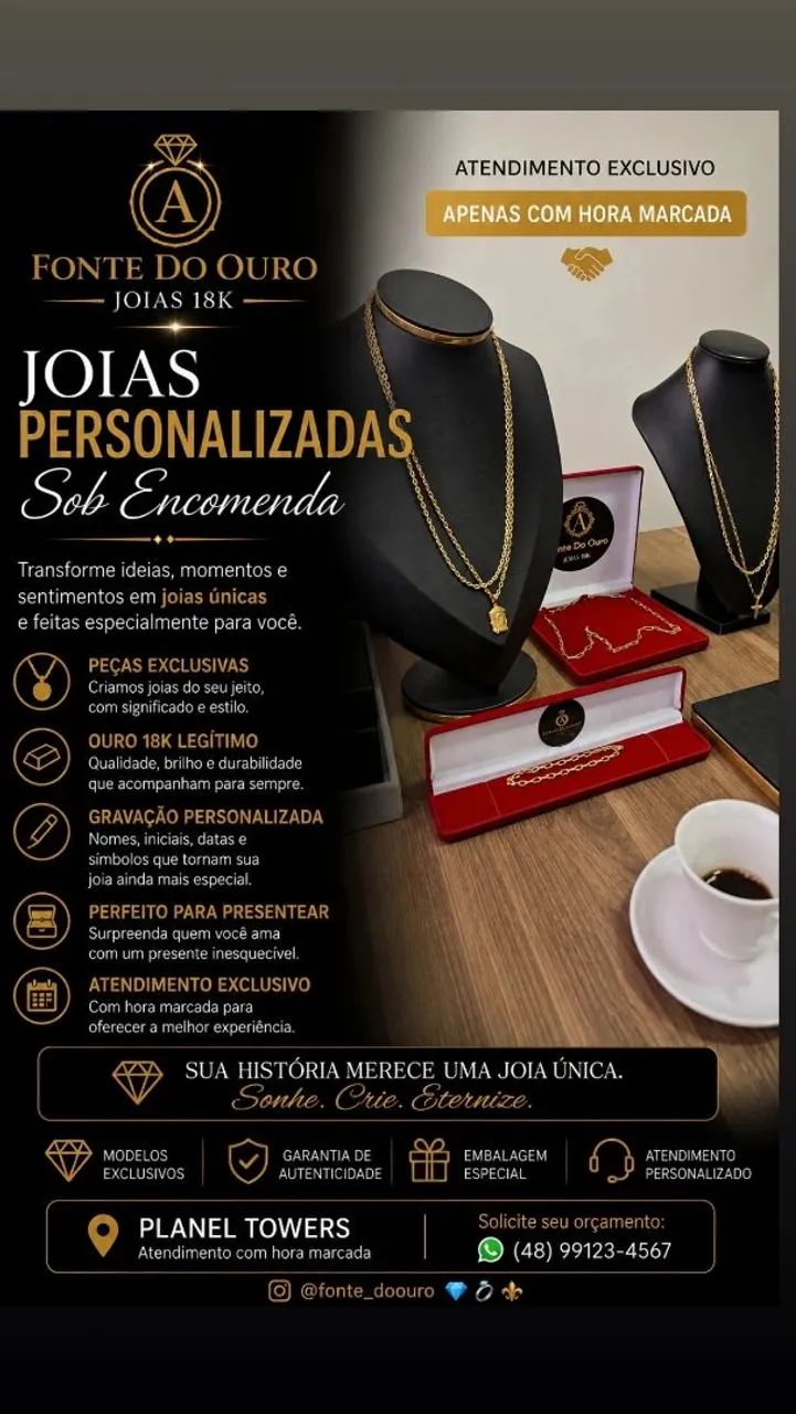 Joias em ouro 18k 750 exclusivas 
