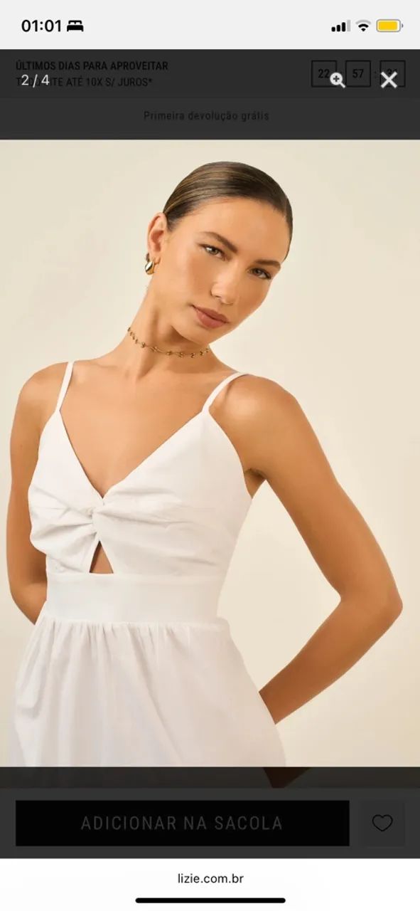 Vestido curto branco  - Foto 3