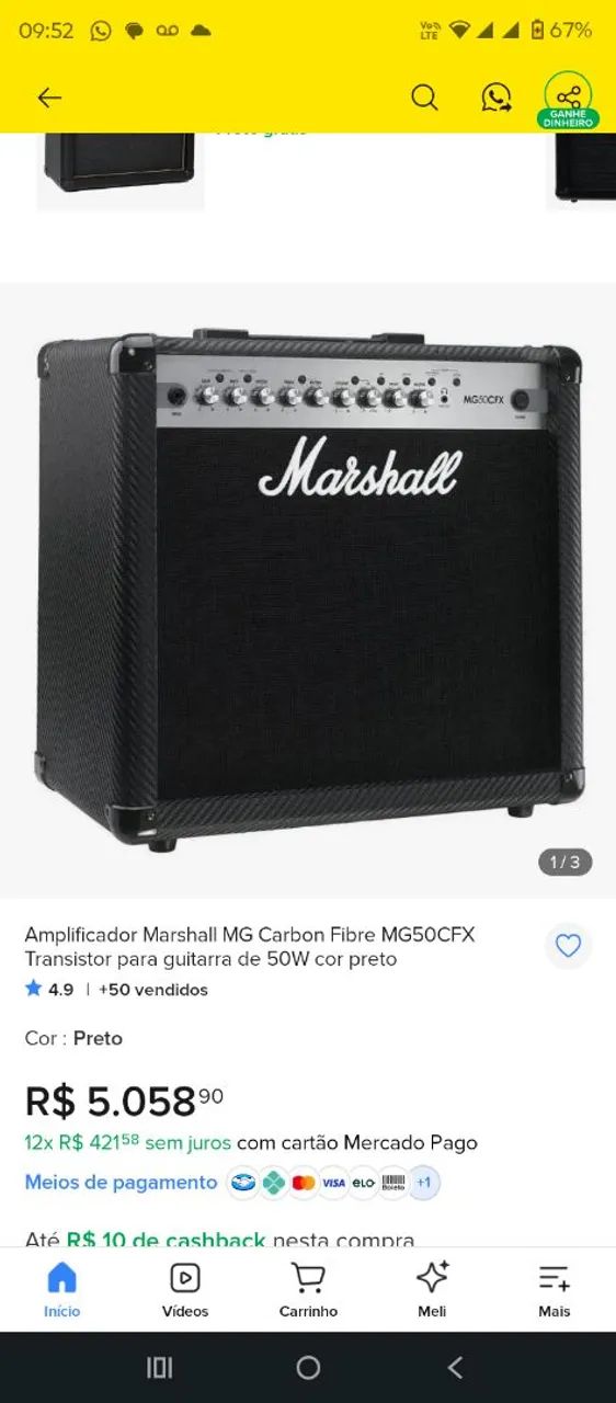 Vendo marshall MG50CFX