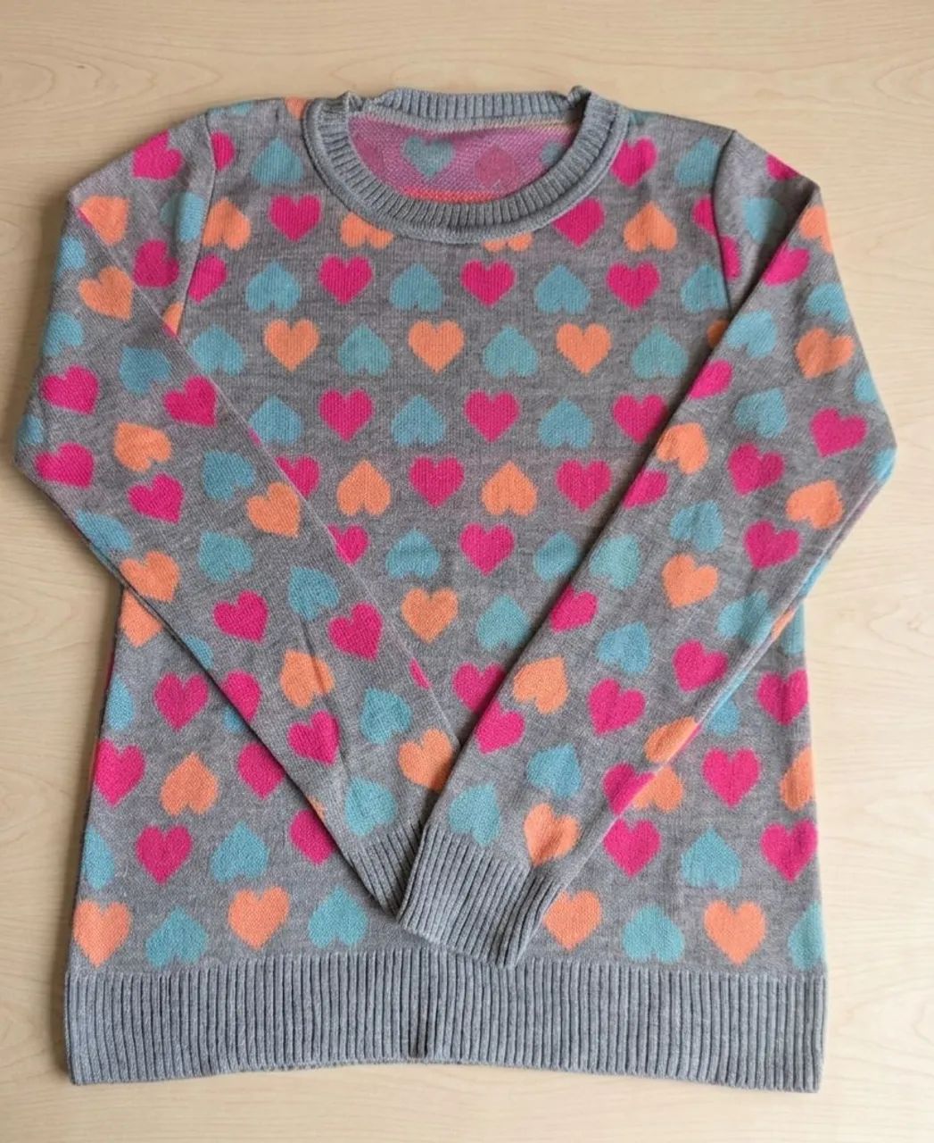 Sueter tricot corações tamanho único