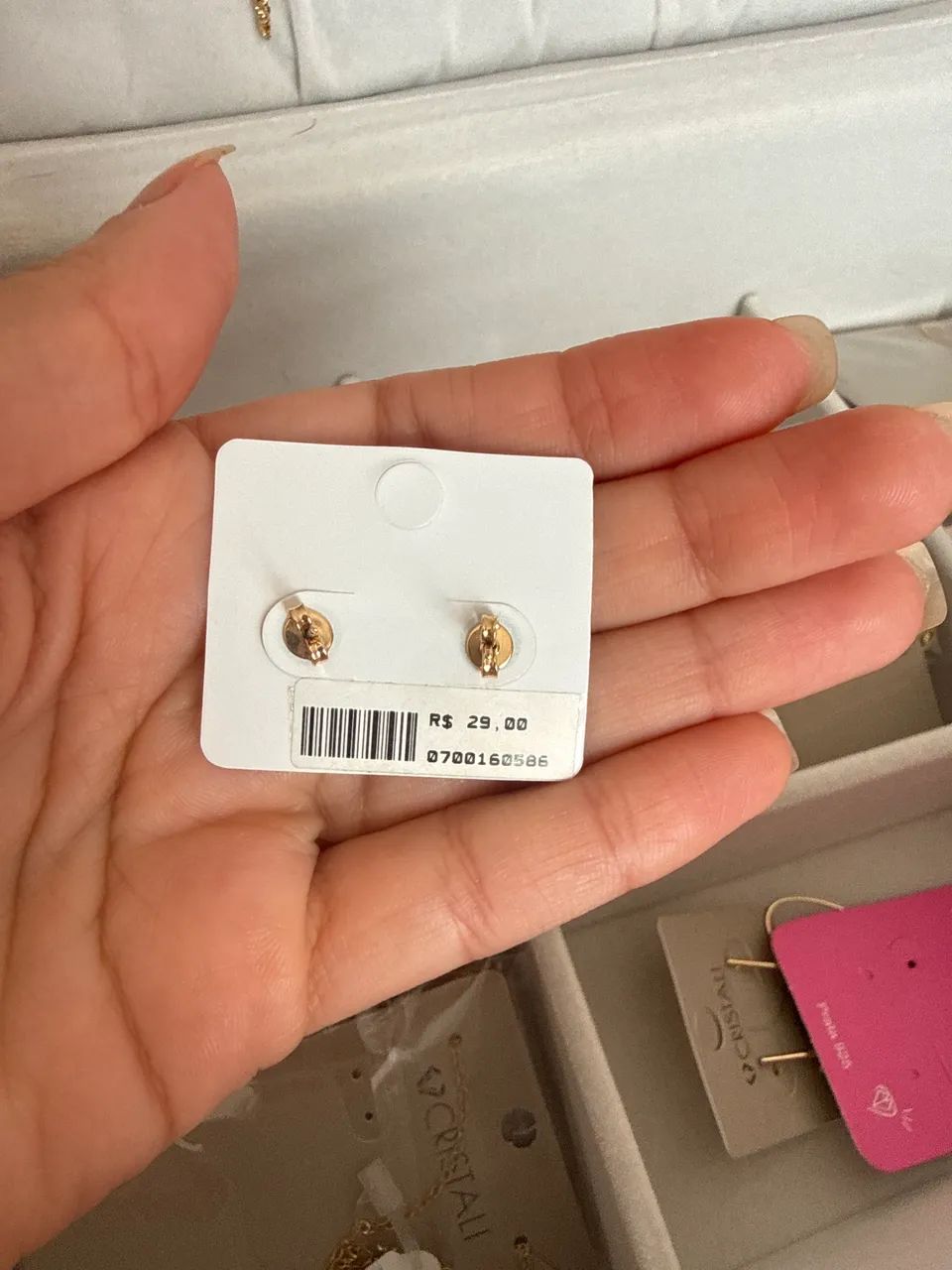 Brinco esfera banhado a ouro 18k - Foto 2