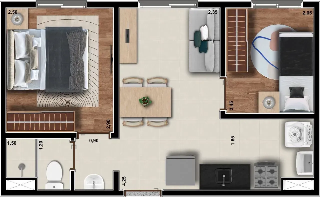 PLANTA 33m²