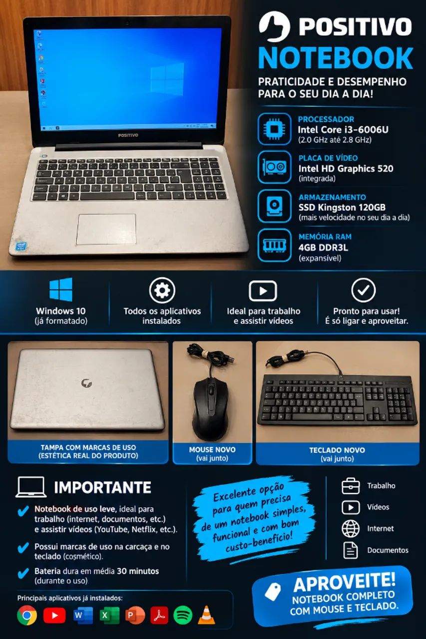 Notebook i3 6Gen 120ssd 4gb ram - Foto 5