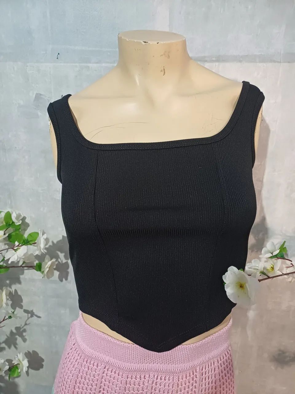 Conjunto de saia longa de tricô e cropped  - Foto 5