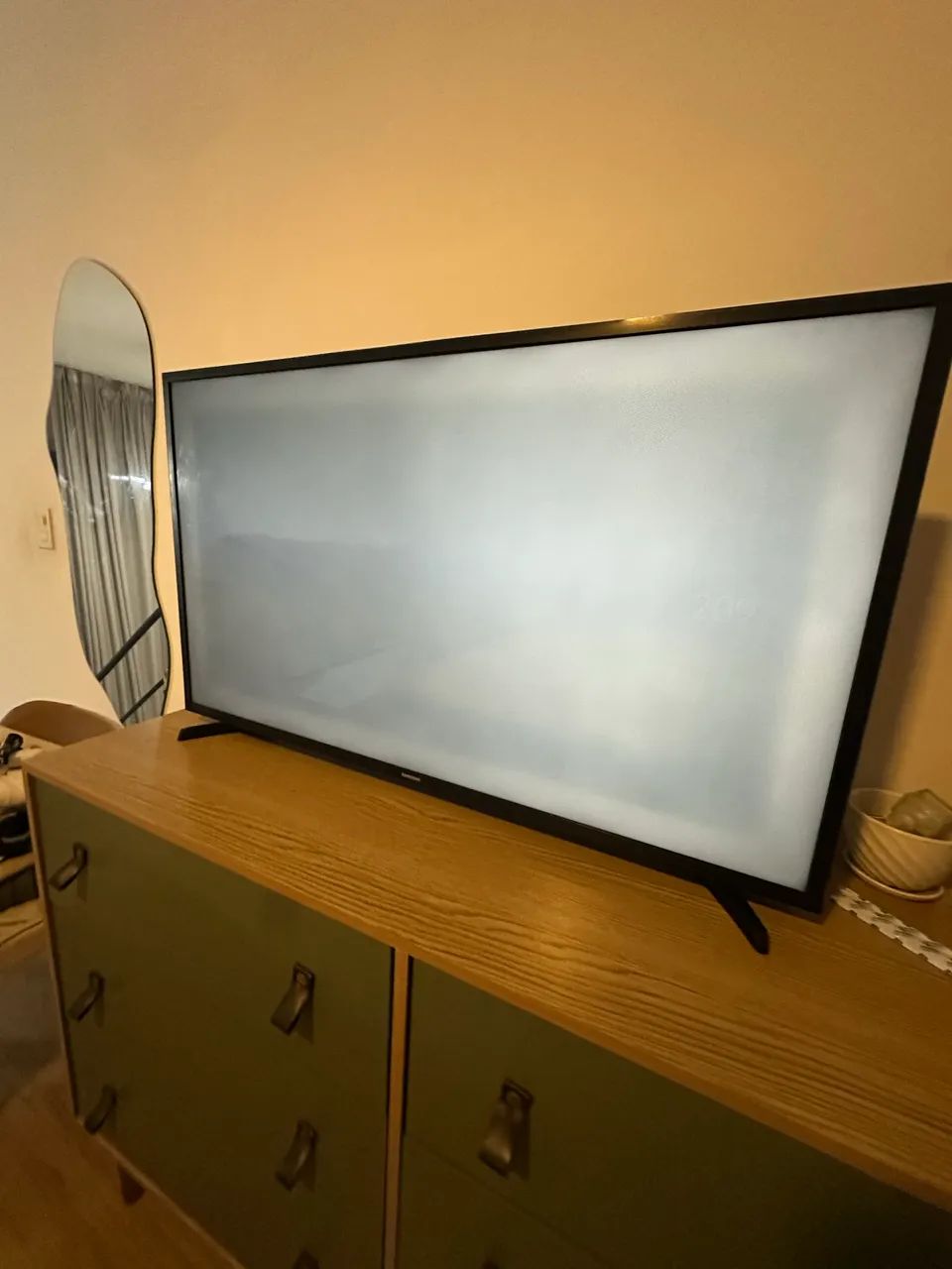 televisão samsung 43 polegadas 5 séries tela branca defeito  - Foto 5