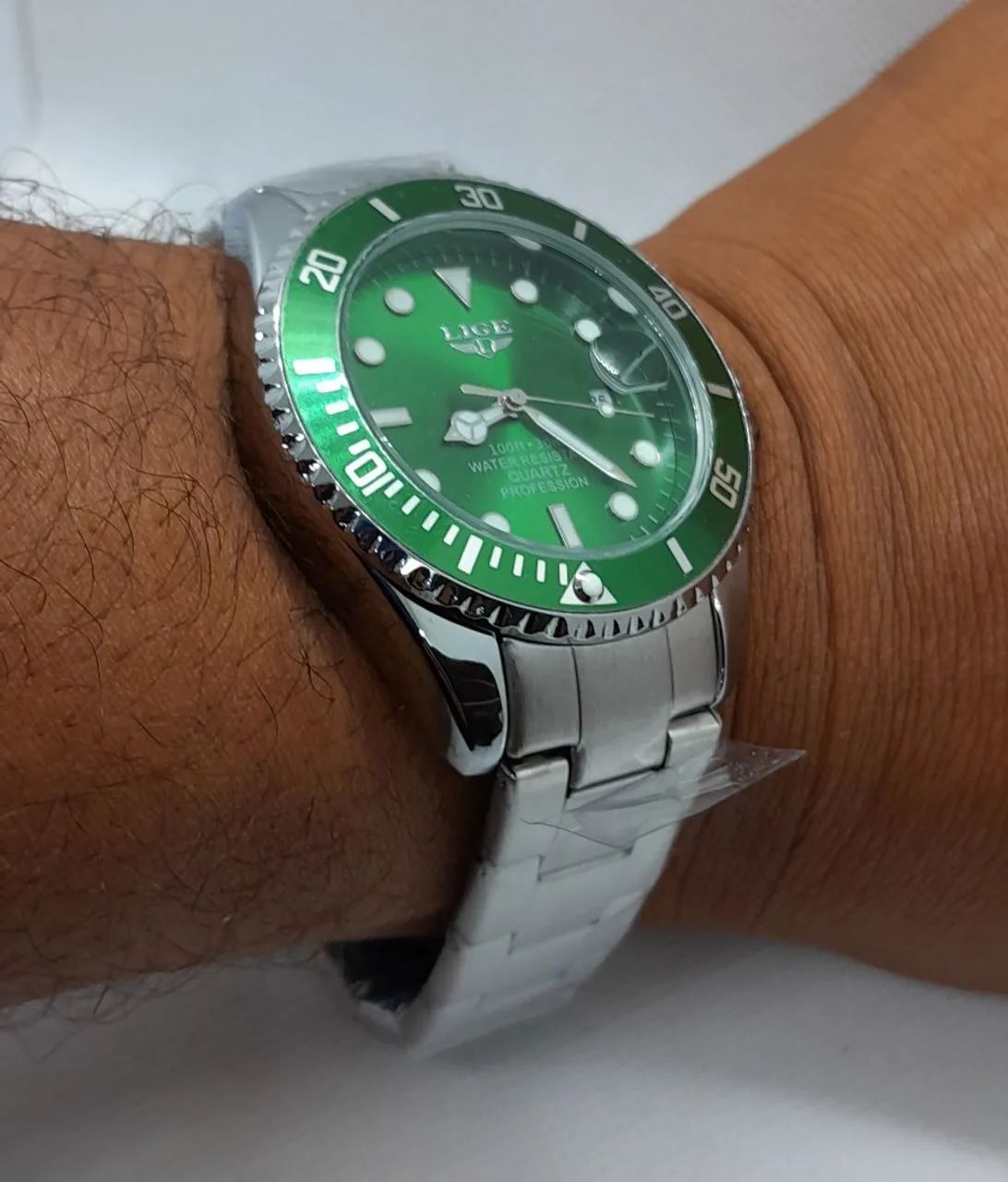 Relógio Masculino Lige Verde - Foto 4