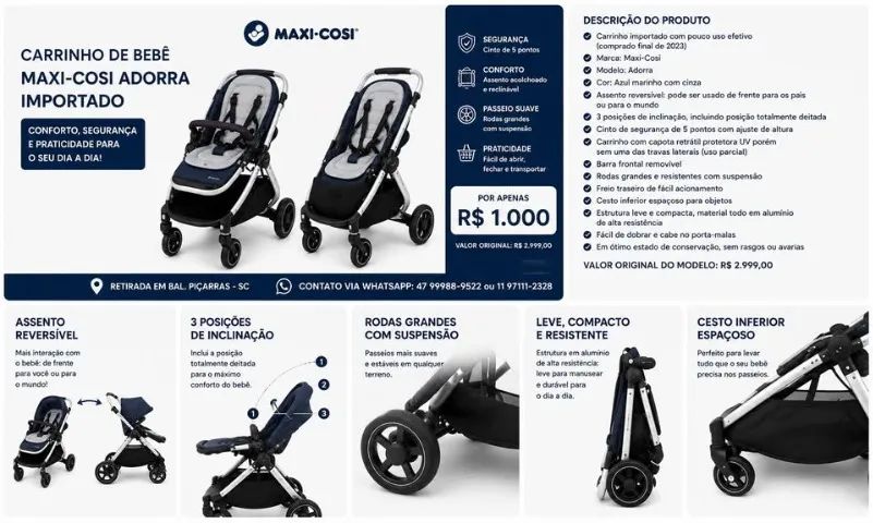 Carrinho de Bebê - Foto 2
